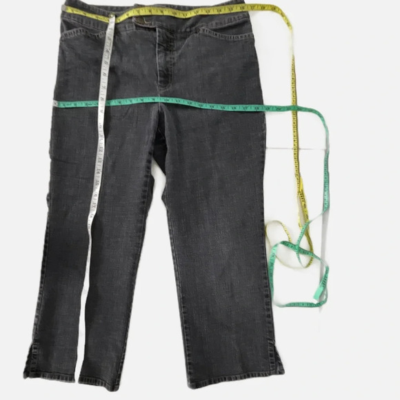 Tribal Cropped Jeans Pants Size 10 Stretch Gray Denim - Picture 8 of 10